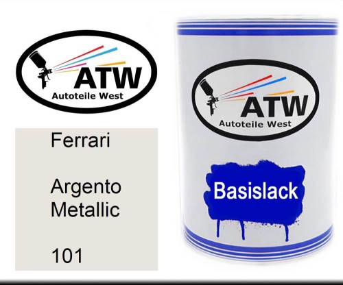 Ferrari, Argento Metallic, 101: 500ml Lackdose, von ATW Autoteile West.